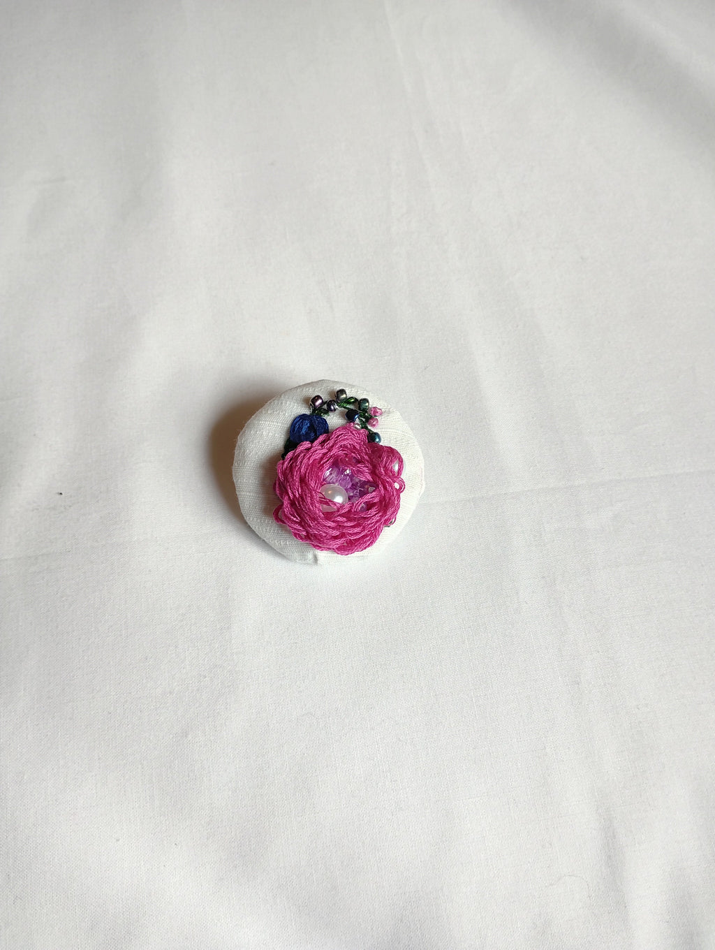 fuschia flower brooch 004