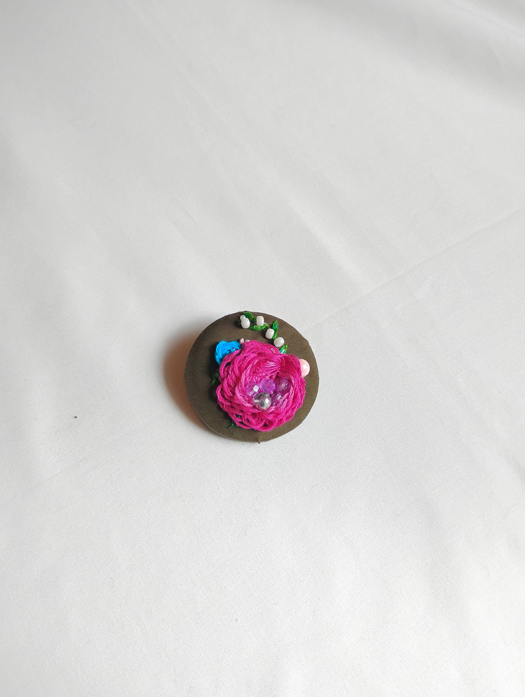 fuschia flower brooch 006- Handcrafted Statement Jewelry