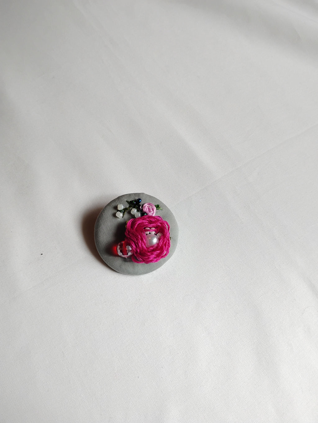 fuschia flower brooch 007- Handcrafted Statement Jewelry