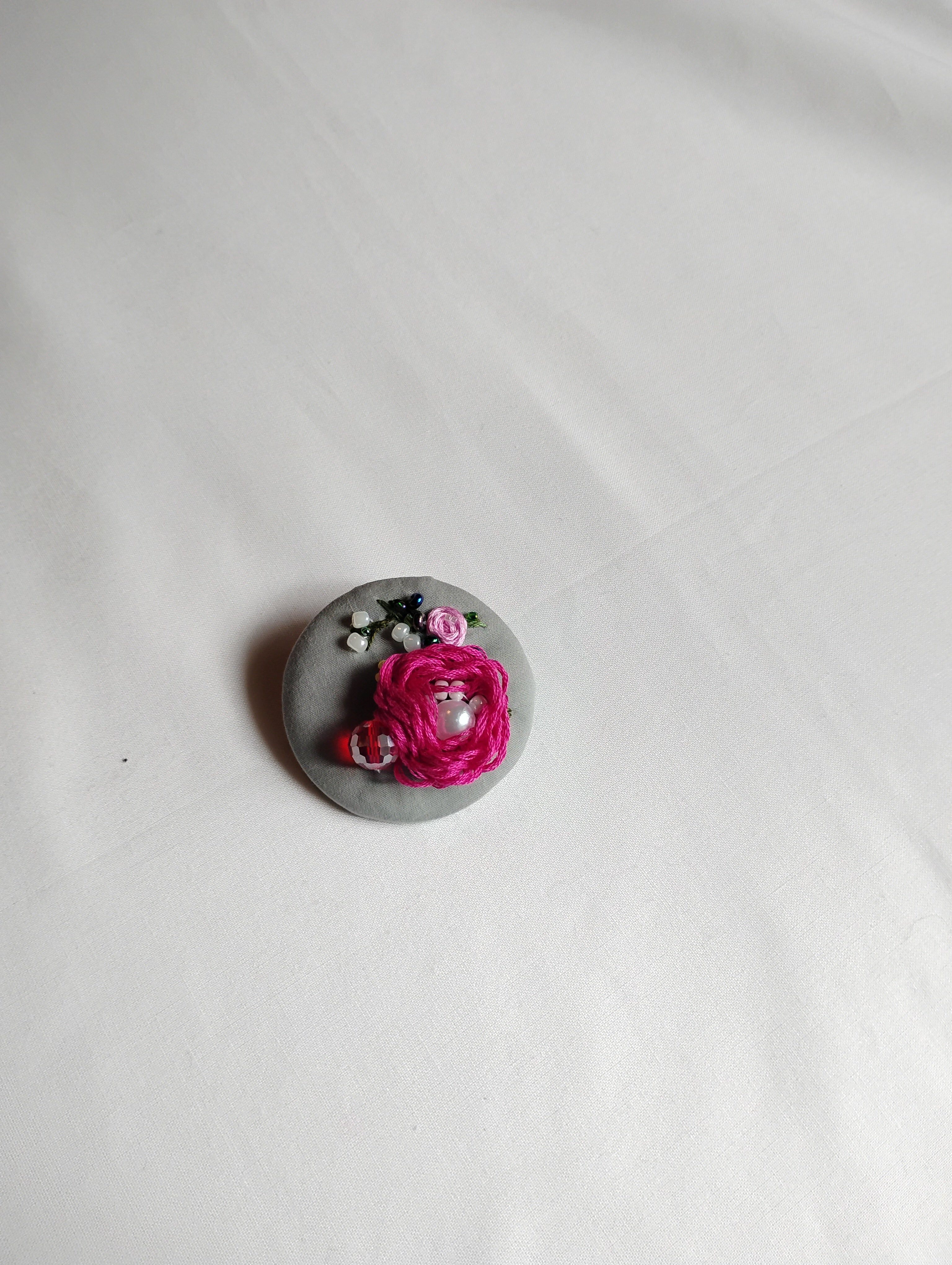 fuschia flower brooch 007- Handcrafted Statement Jewelry