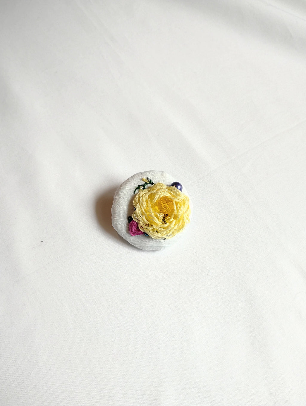 yellow flower brooch 001- Handcrafted Statement Jewelry