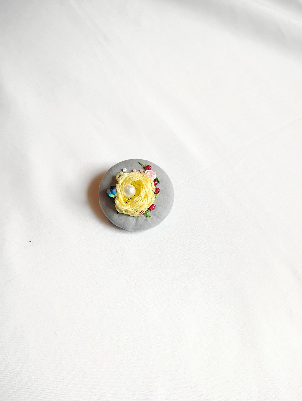 yellow flower brooch 004- Handcrafted Statement Jewelry