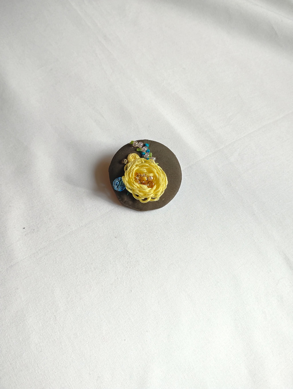yellow flower brooch 009- Handcrafted Statement Jewelry