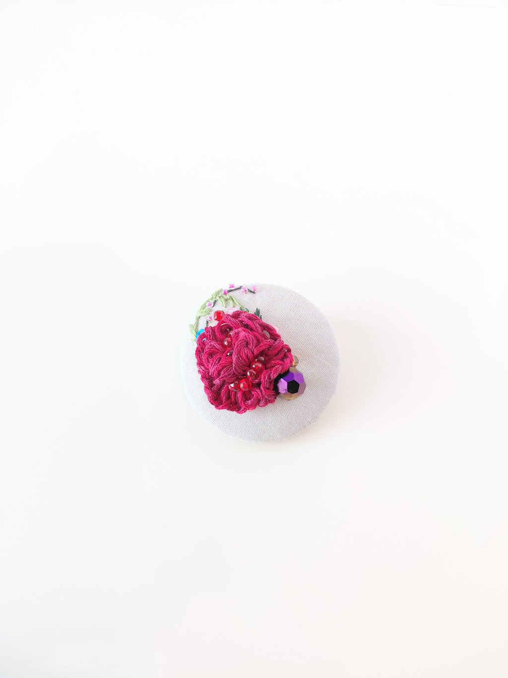 burgundy flower brooch 023