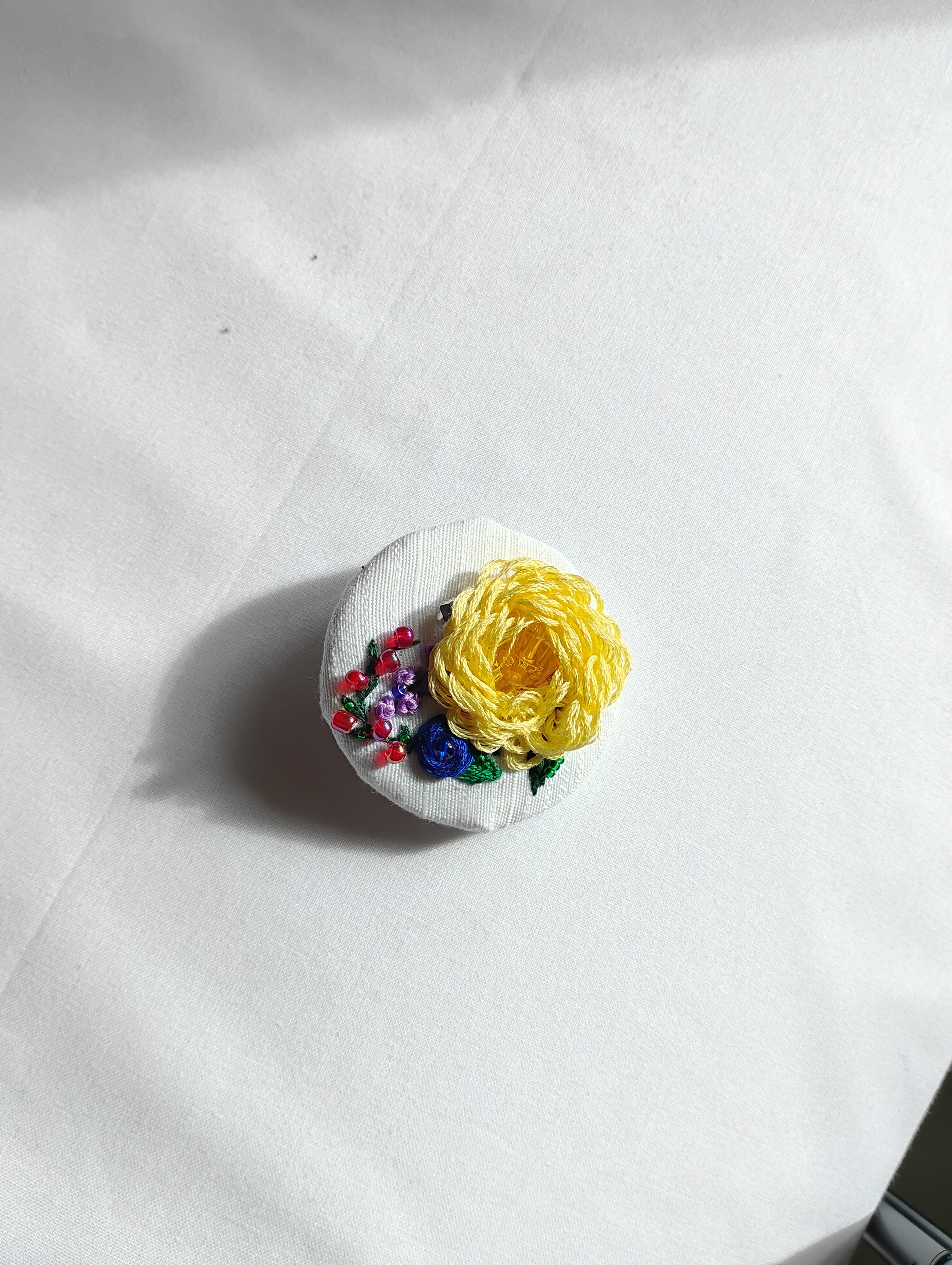 yellow flower brooch 013