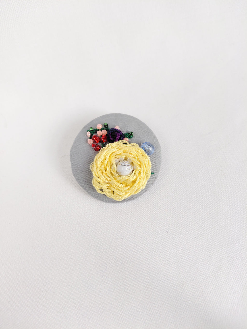 yellow flower brooch 017- Handcrafted Statement Jewelry