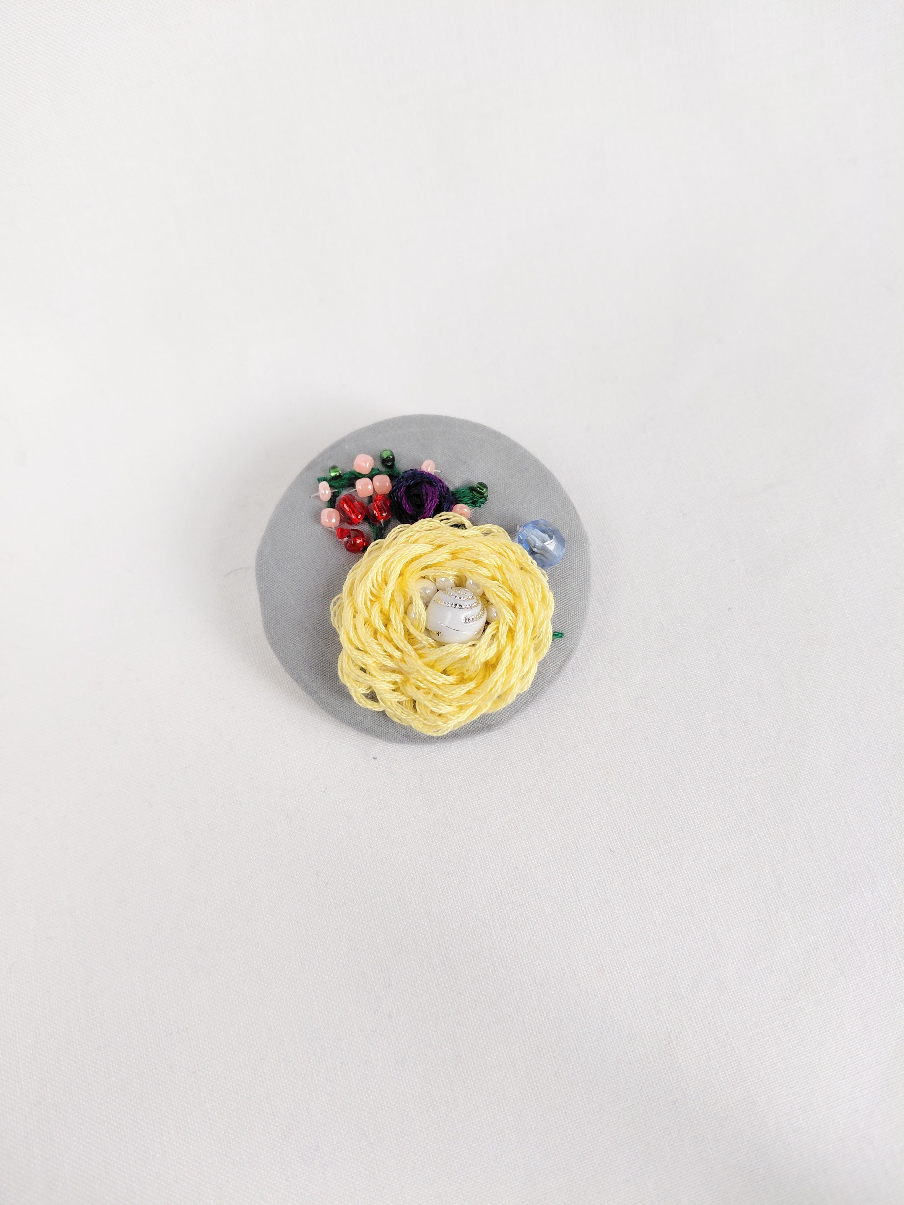 yellow flower brooch 017- Handcrafted Statement Jewelry
