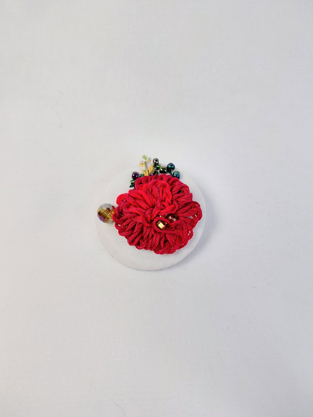 burgundy flower brooch 004- Handcrafted Statement Jewelry
