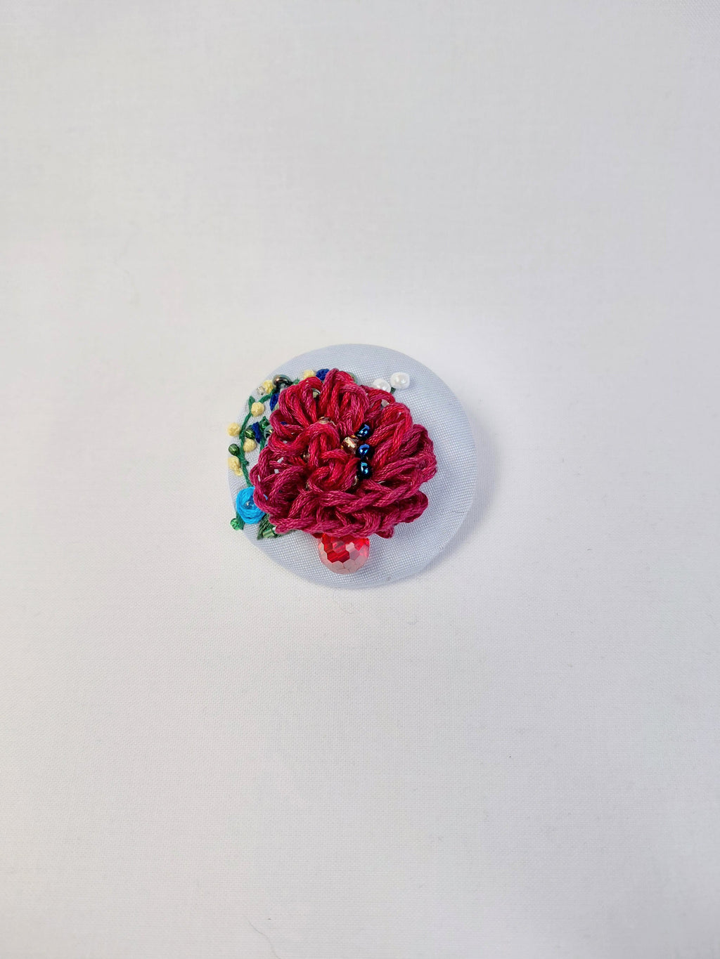 burgundy flower brooch 005