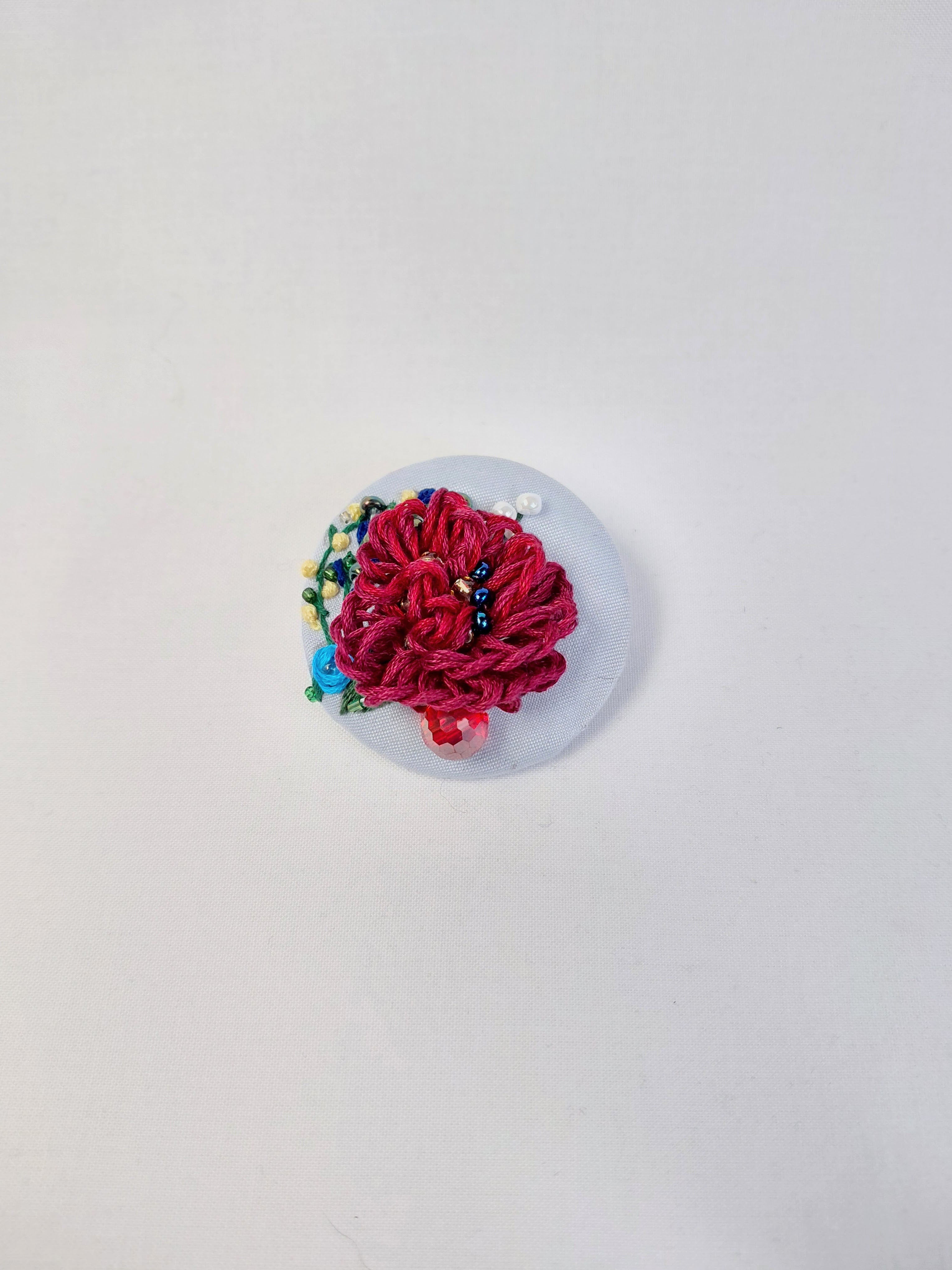 burgundy flower brooch 005