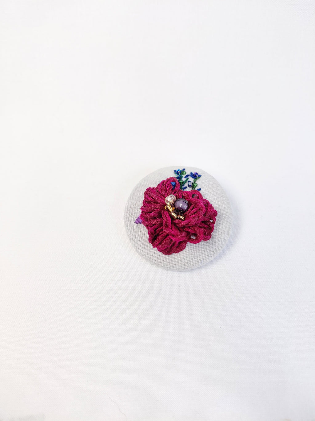 burgundy flower brooch 006- Handcrafted Statement Jewelry