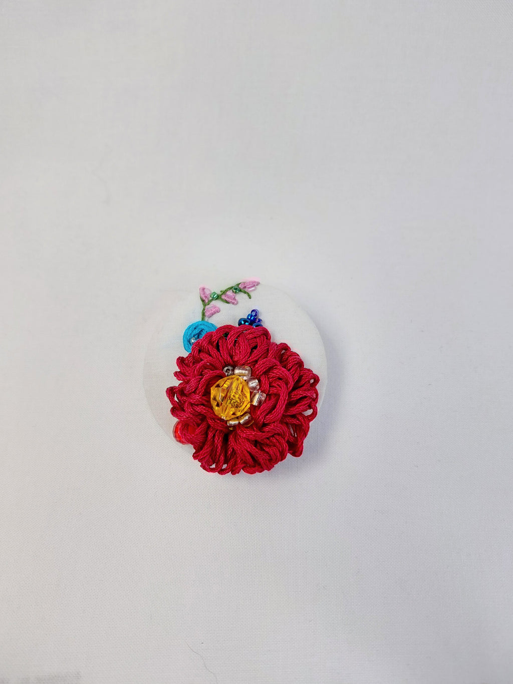 burgundy flower brooch 008- Handcrafted Statement Jewelry