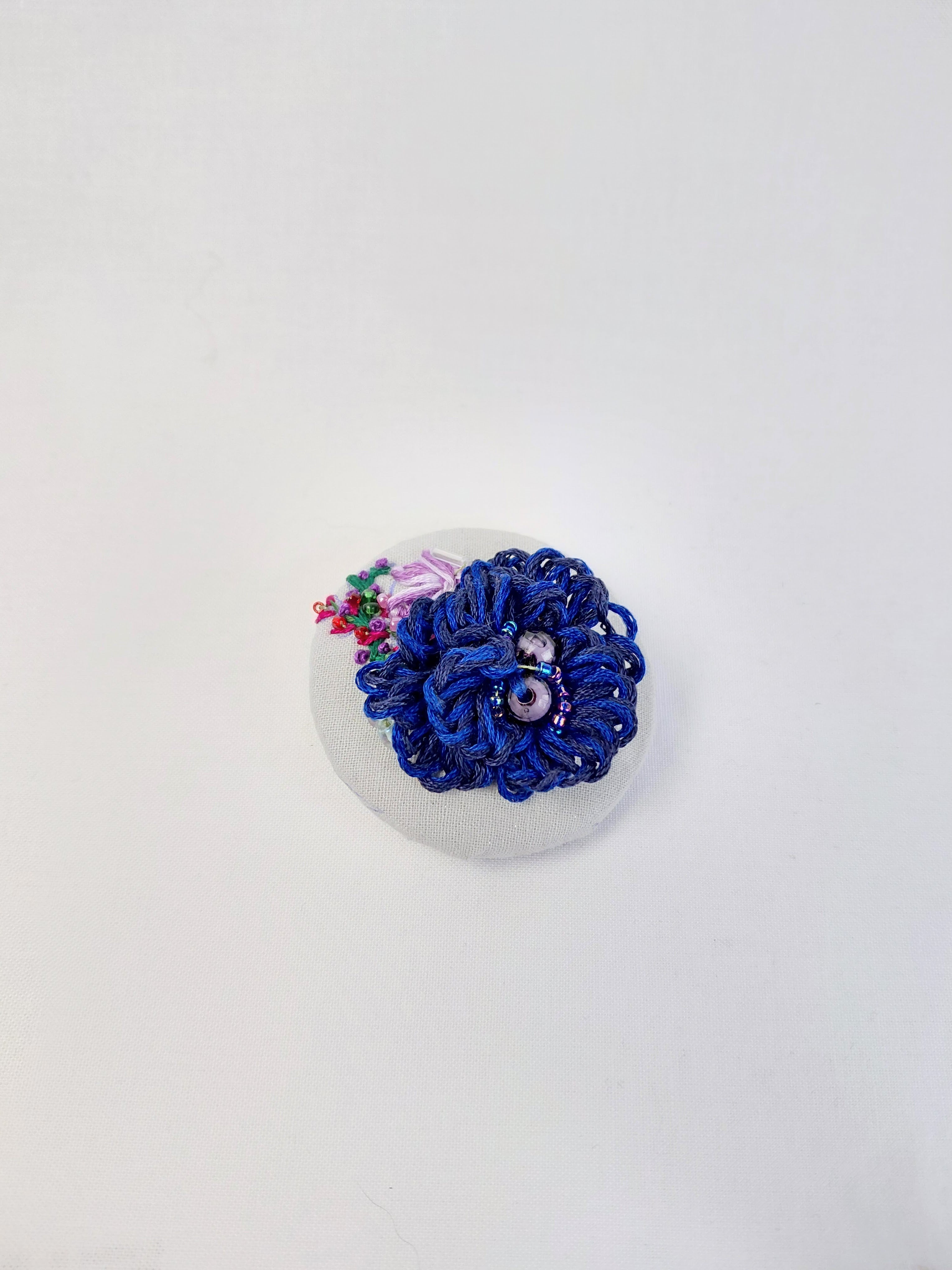 blue flower brooch 019- Handcrafted Statement Jewelry