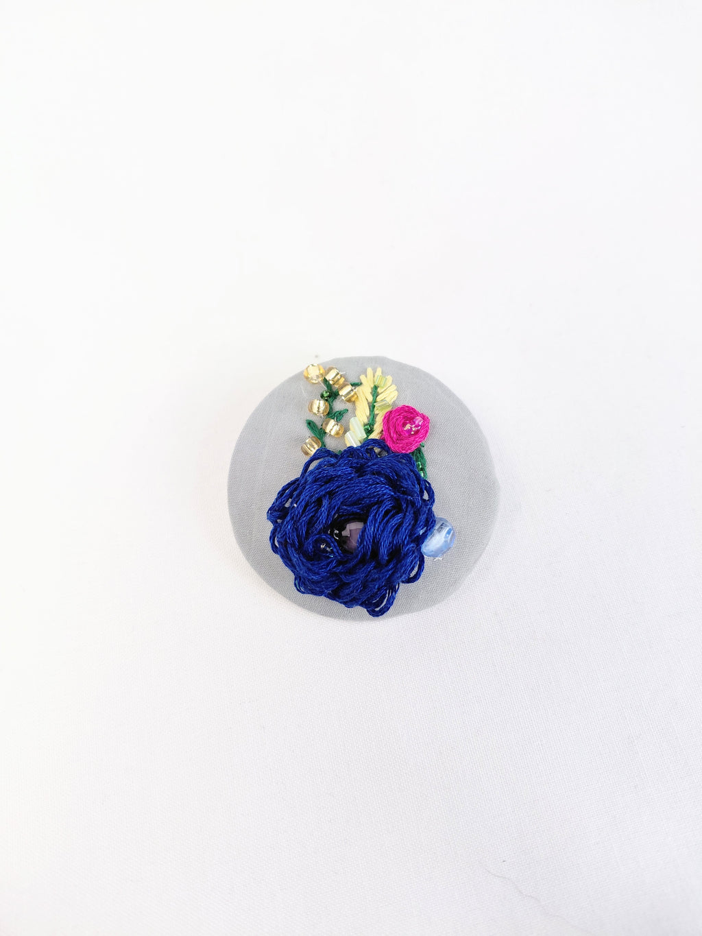 blue flower brooch 020- Handcrafted Statement Jewelry