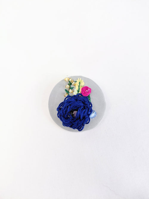 blue flower brooch 020- Handcrafted Statement Jewelry