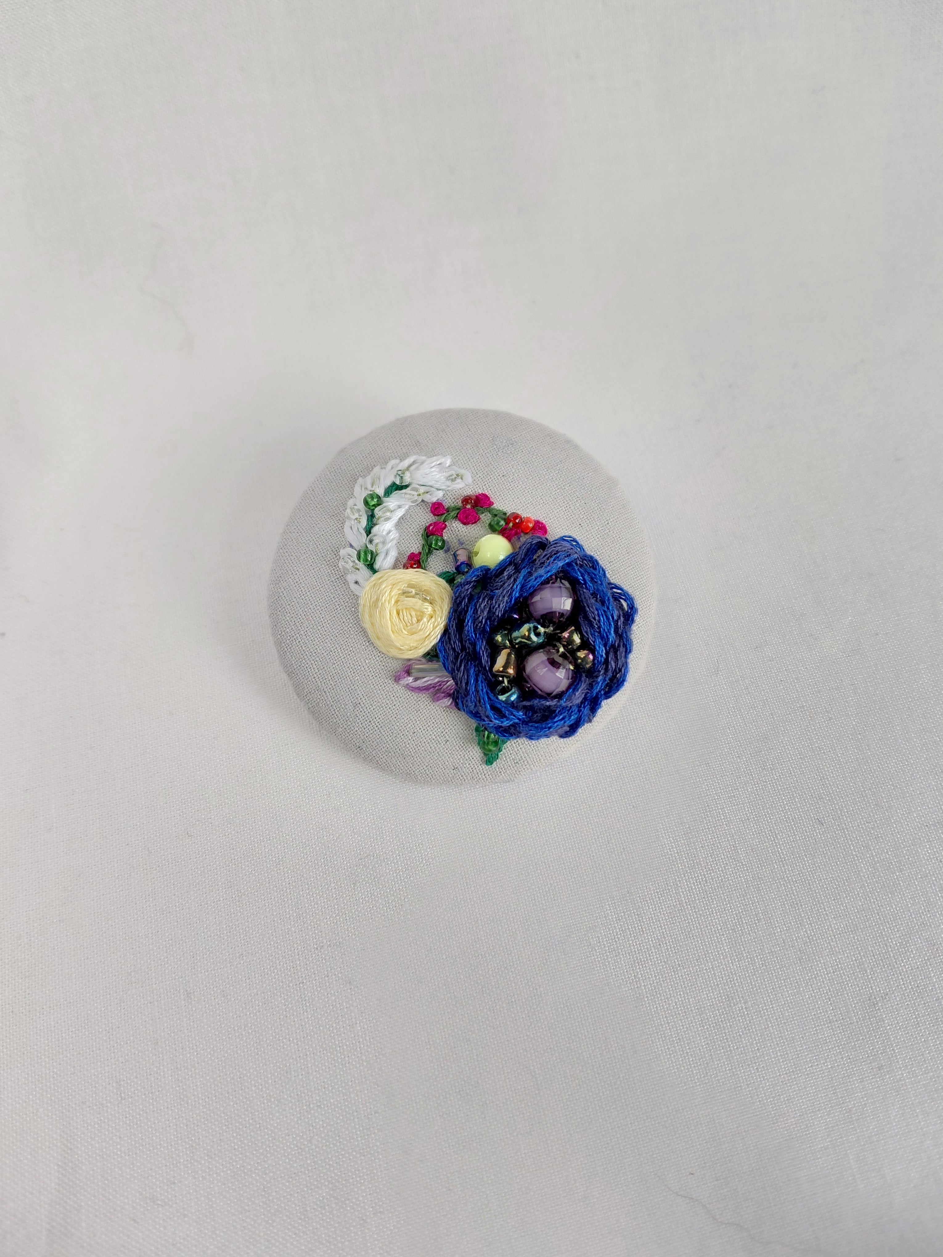blue flower brooch 021- Handcrafted Statement Jewelry