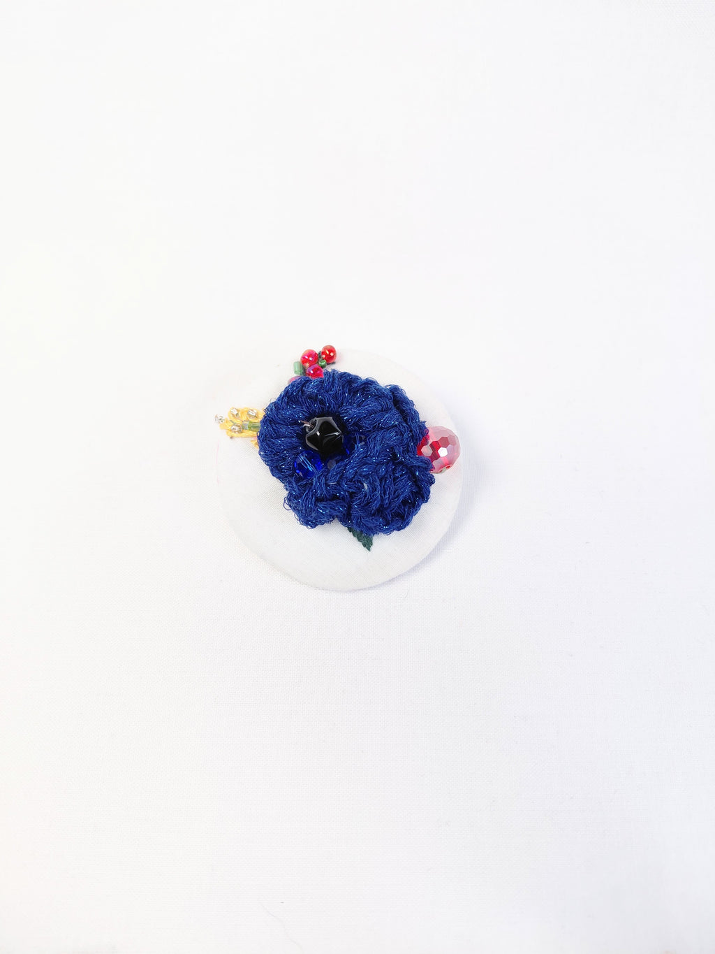 blue flower brooch 023- Handcrafted Statement Jewelry