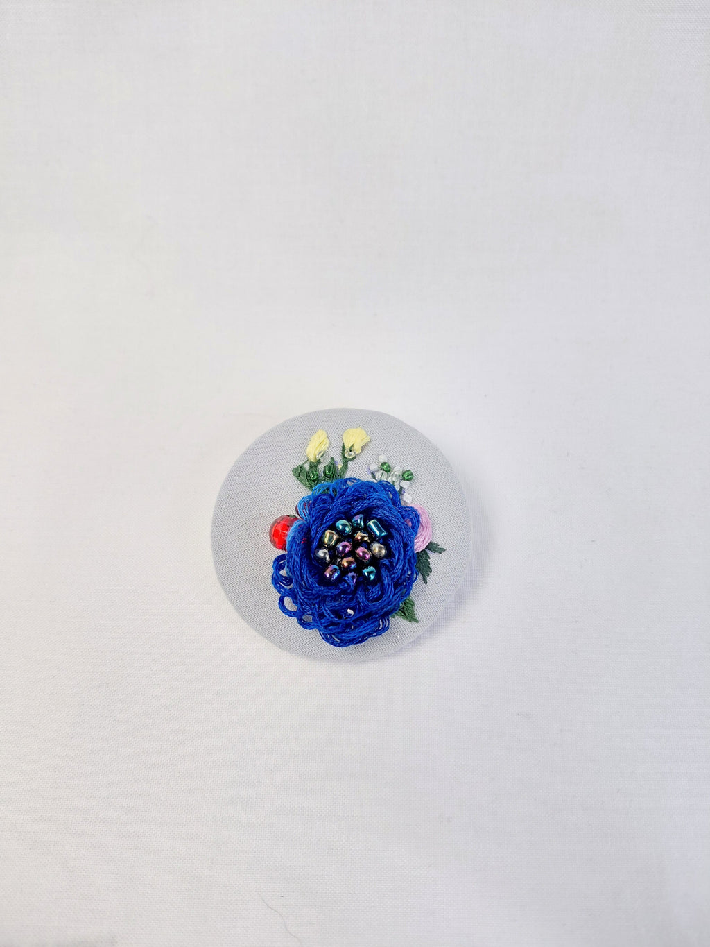 blue flower brooch 024- Handcrafted Statement Jewelry