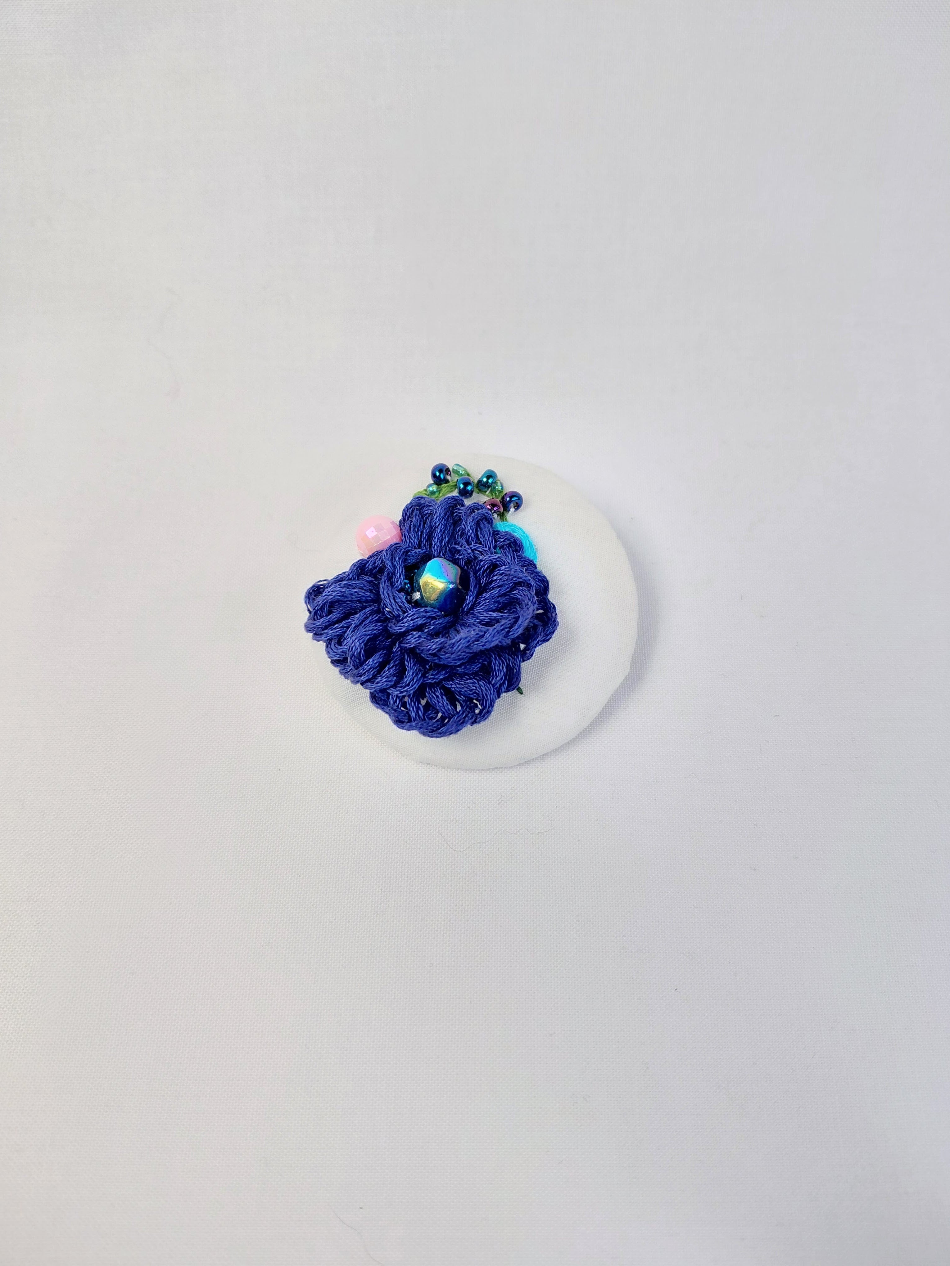 blue flower brooch 025- Handcrafted Statement Jewelry