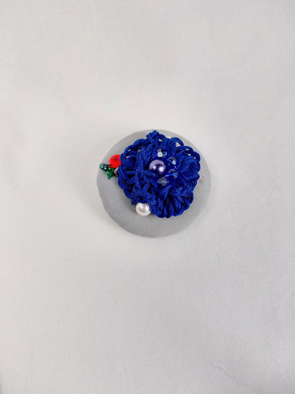 blue flower brooch 026- Handcrafted Statement Jewelry