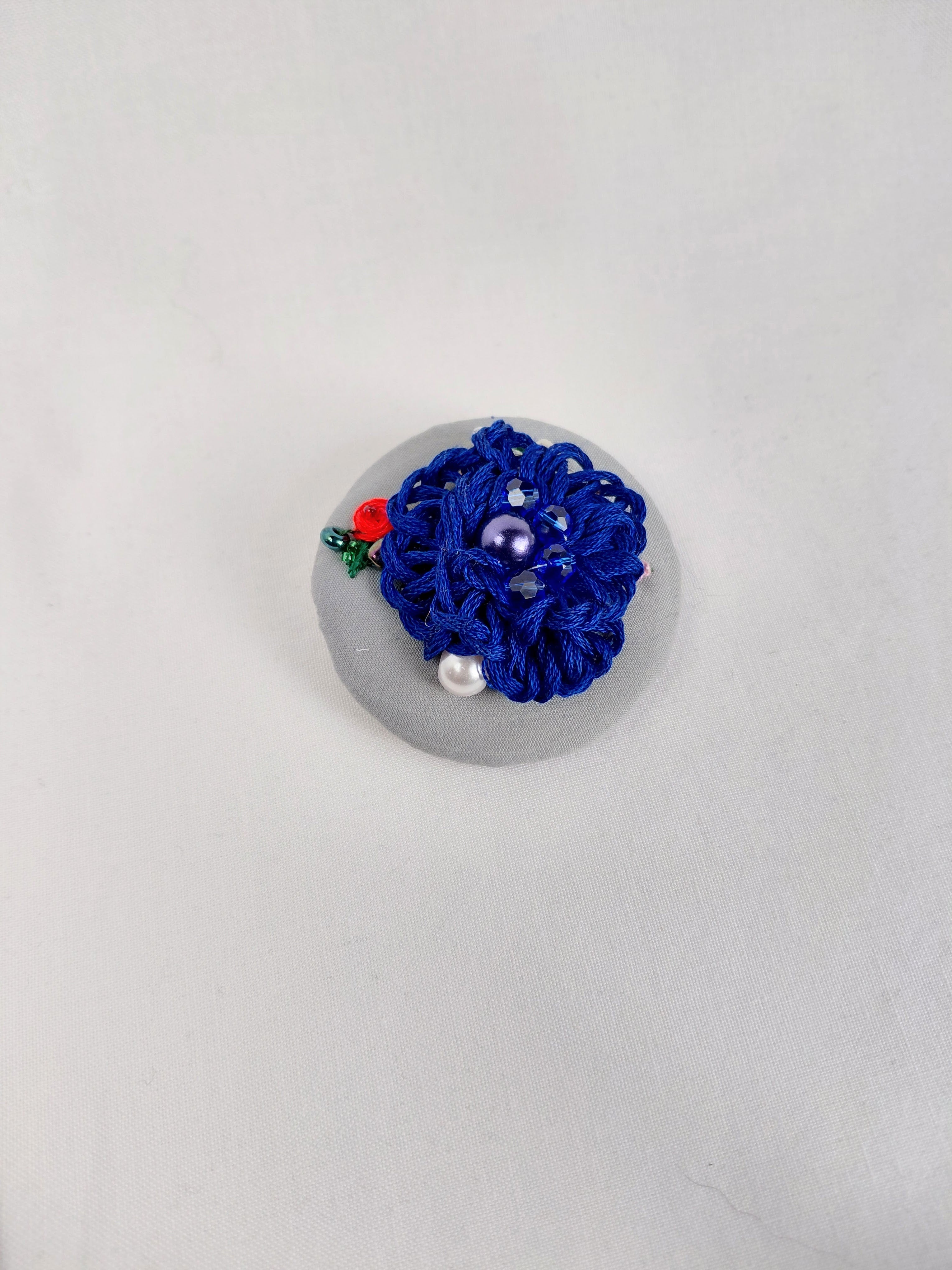 blue flower brooch 026- Handcrafted Statement Jewelry