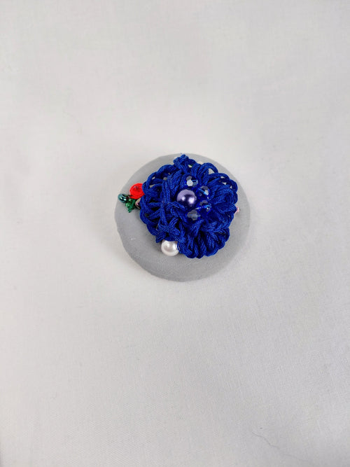 blue flower brooch 026- Handcrafted Statement Jewelry