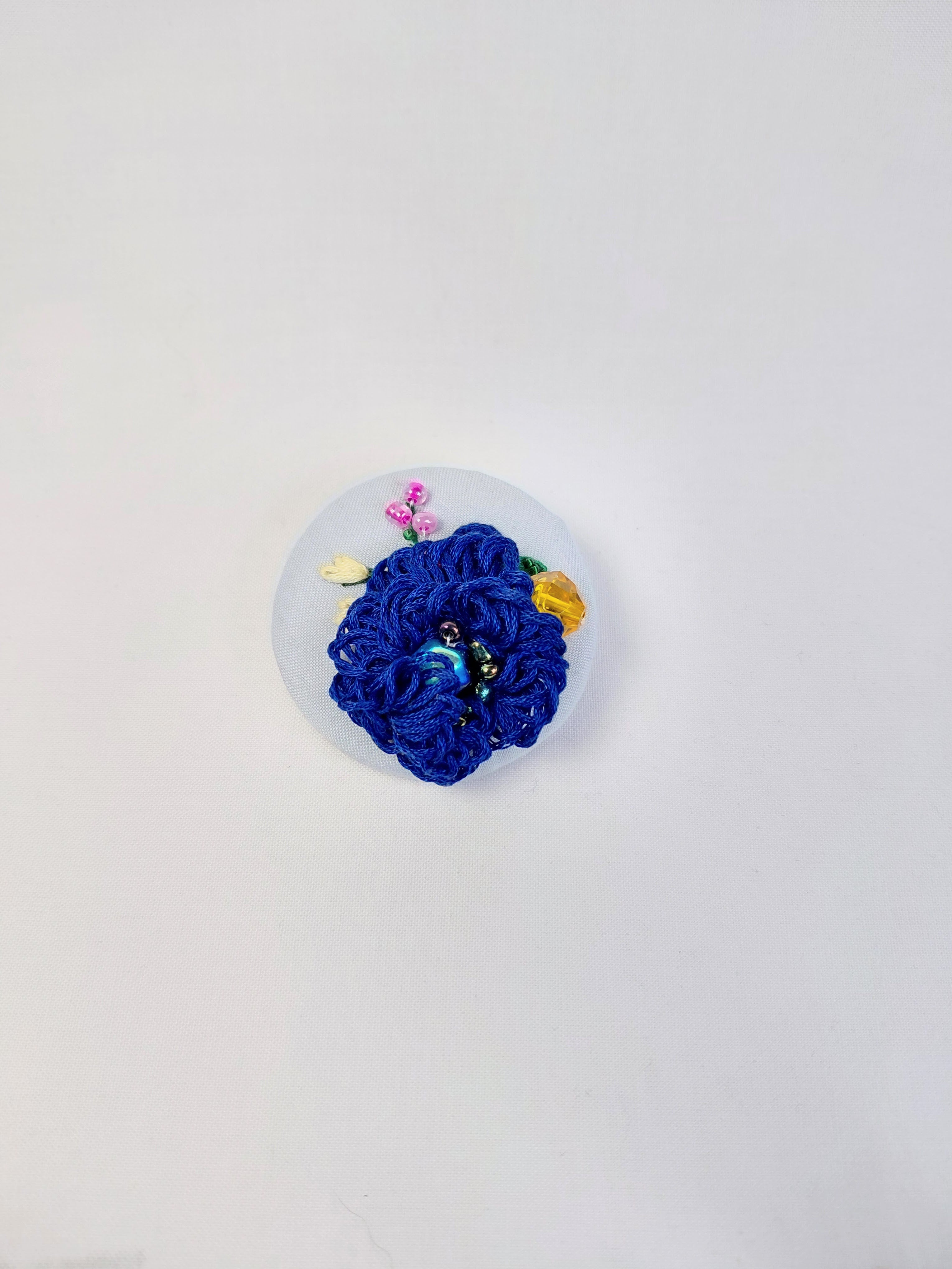 blue flower brooch 027- Handcrafted Statement Jewelry