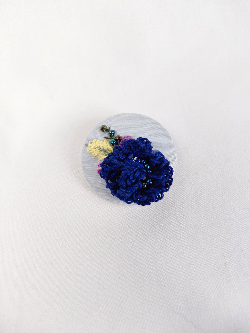 blue flower brooch 028- Handcrafted Statement Jewelry