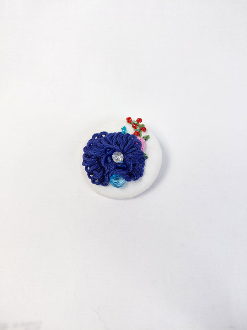 blue flower brooch 029- Handcrafted Statement Jewelry