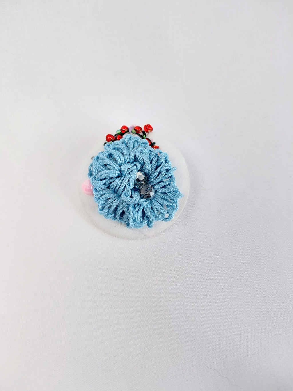 blue flower brooch 033- Handcrafted Statement Jewelry