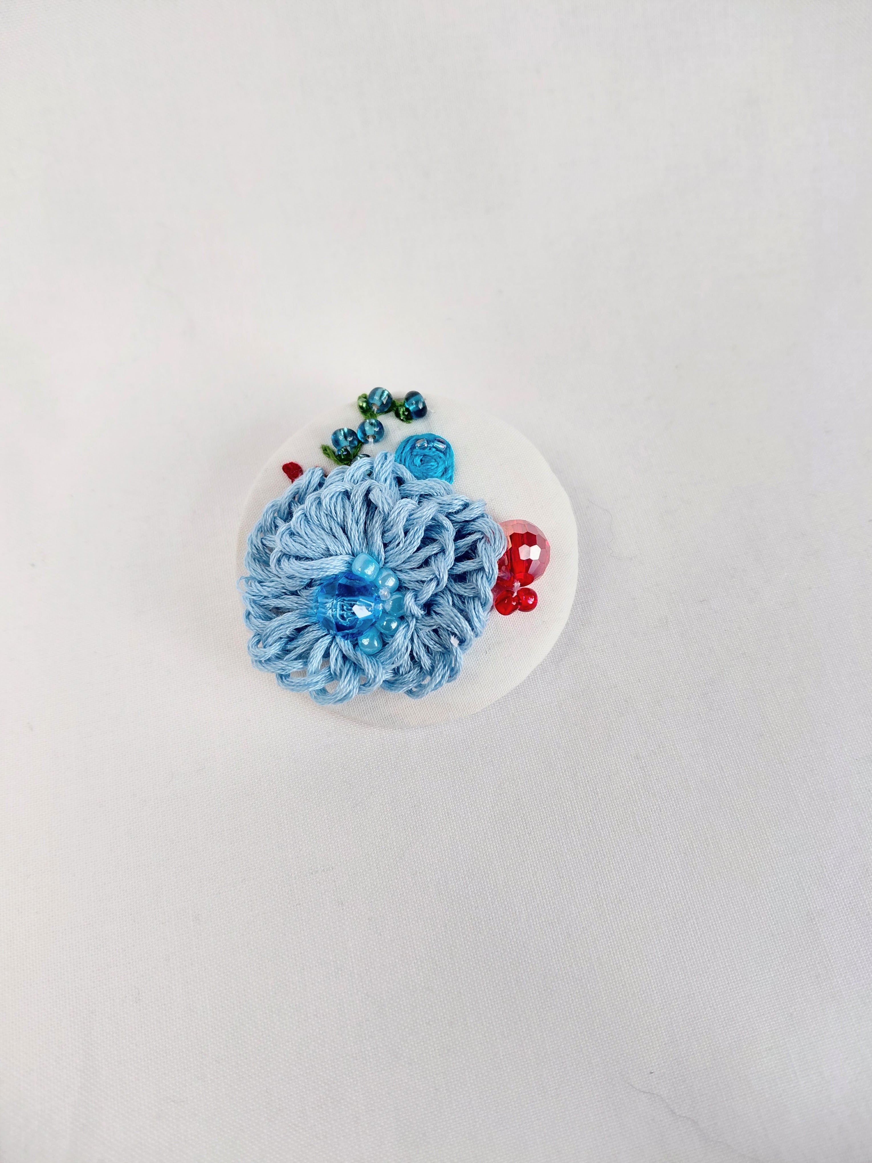 blue flower brooch 035- Handcrafted Statement Jewelry