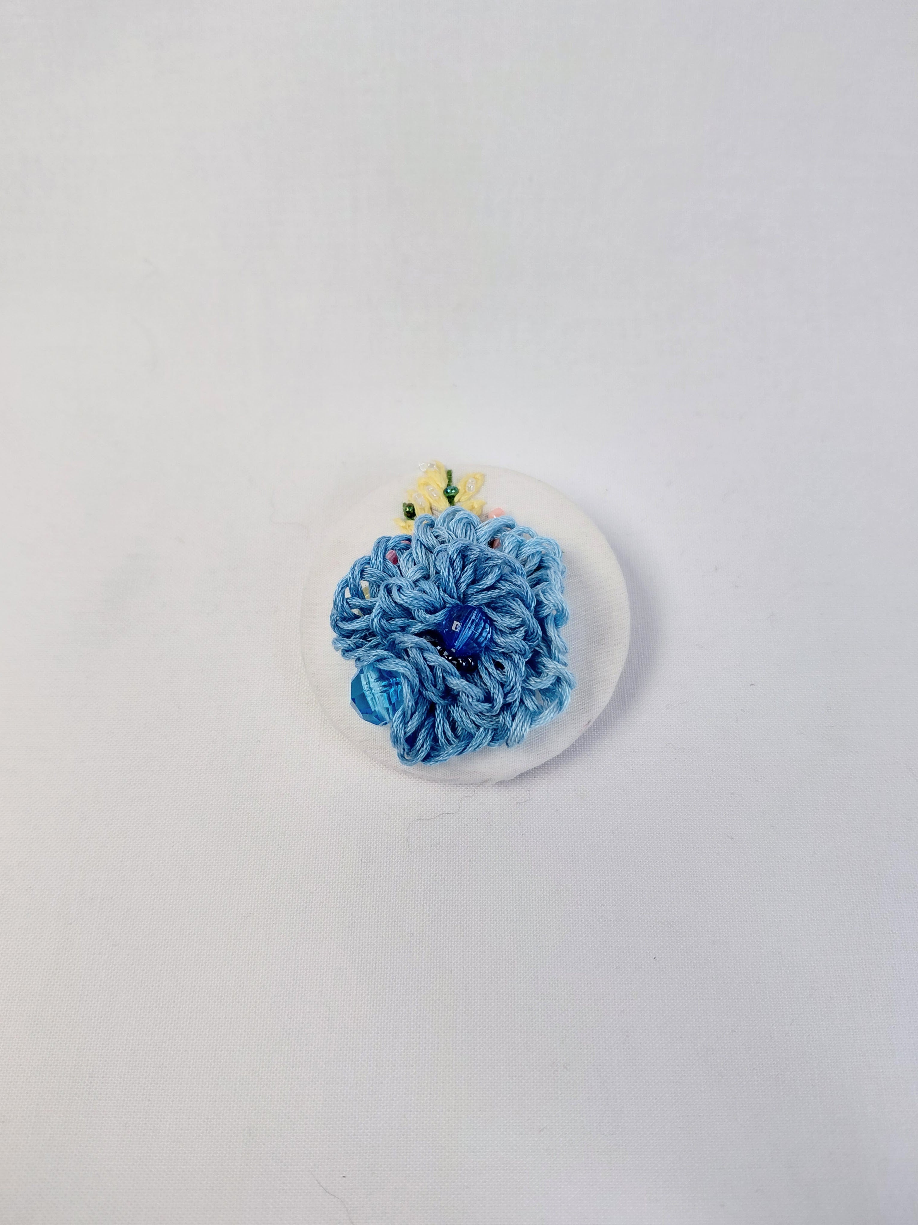 blue flower brooch 036- Handcrafted Statement Jewelry