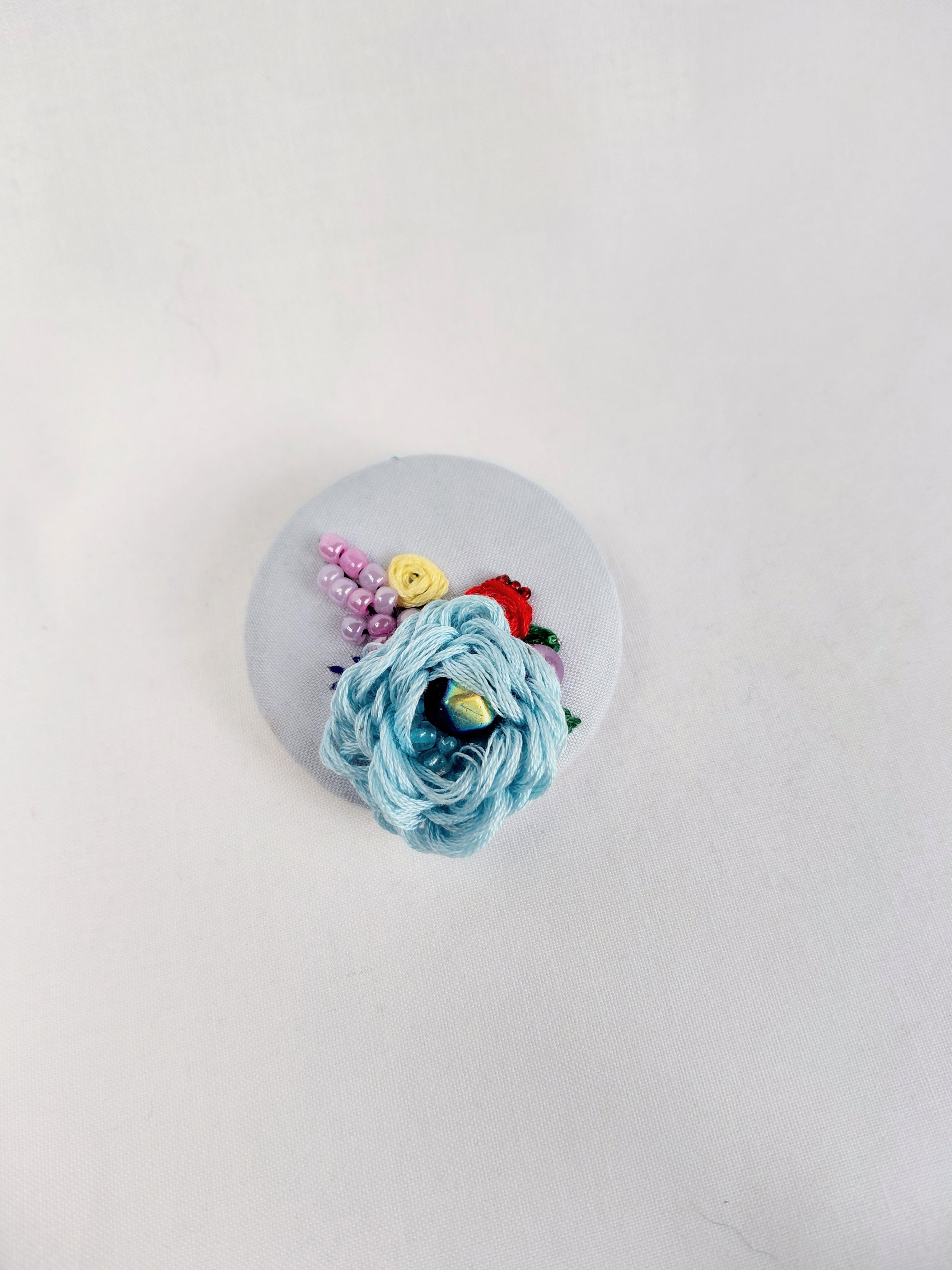 blue flower brooch 037- Handcrafted Statement Jewelry