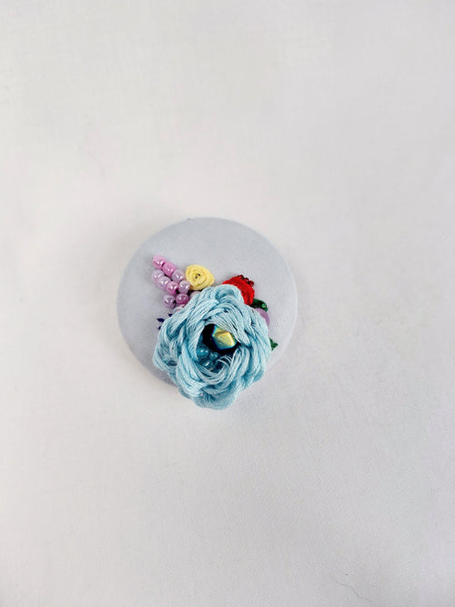 blue flower brooch 037- Handcrafted Statement Jewelry