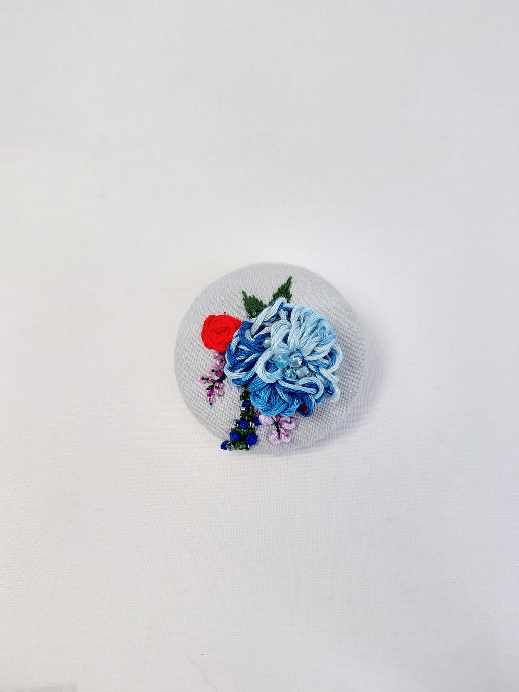 blue flower brooch 038- Handcrafted Statement Jewelry