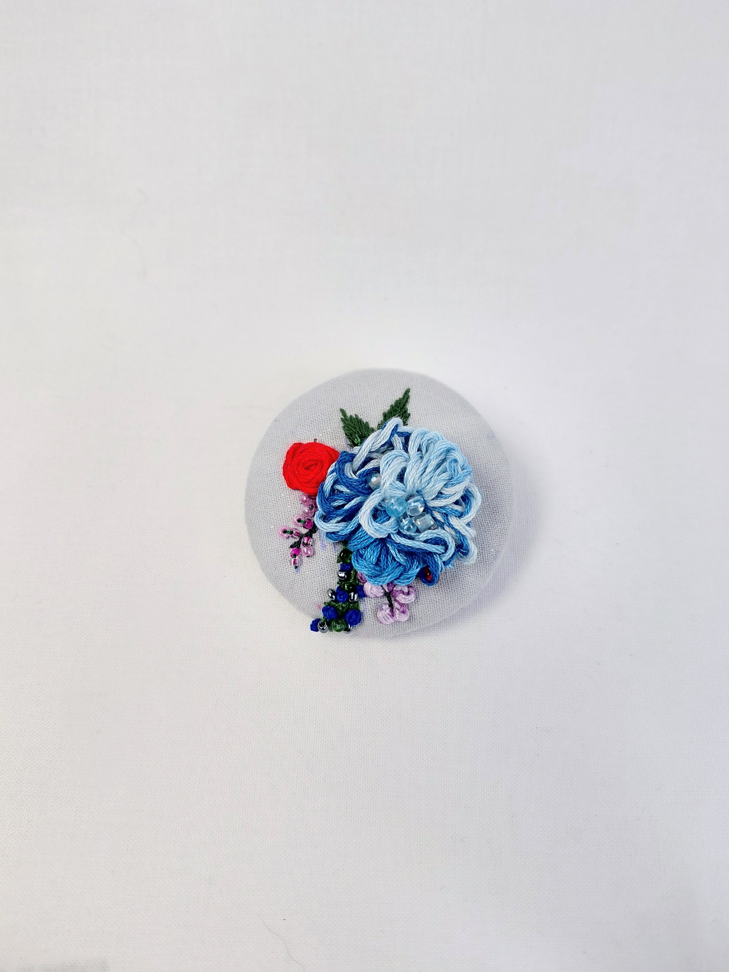 blue flower brooch 038- Handcrafted Statement Jewelry