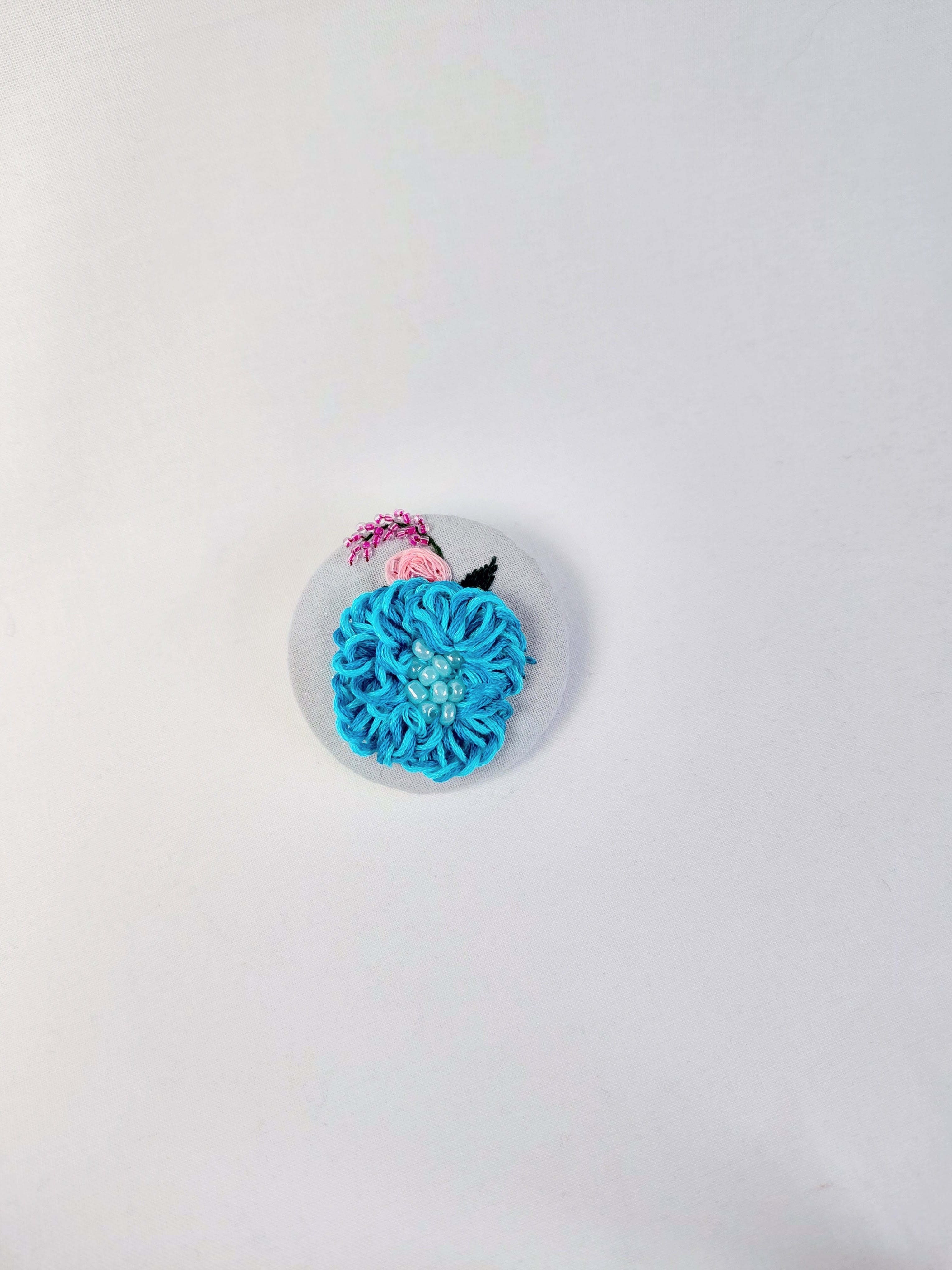 turquoise flower brooch 006
