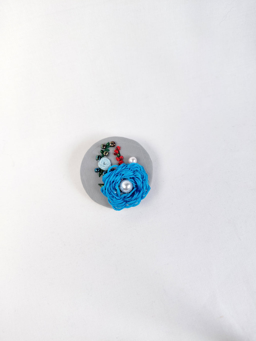 turquoise flower brooch 007- Handcrafted Statement Jewelry