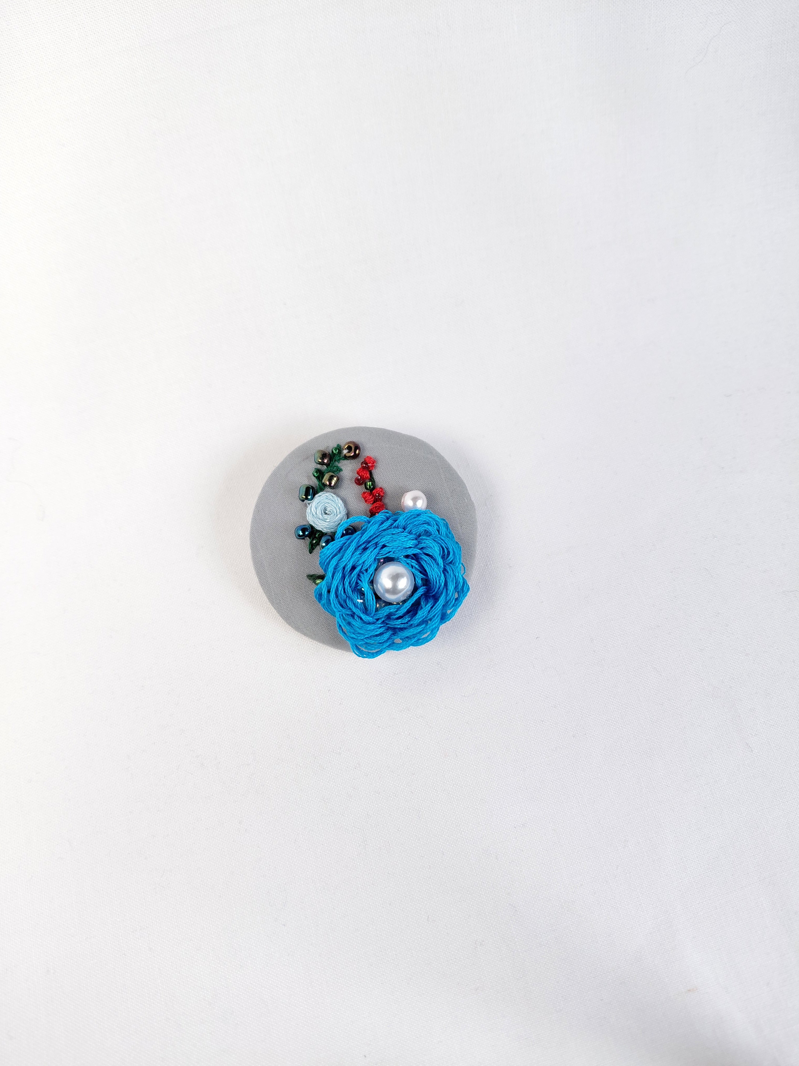 turquoise flower brooch 007- Handcrafted Statement Jewelry