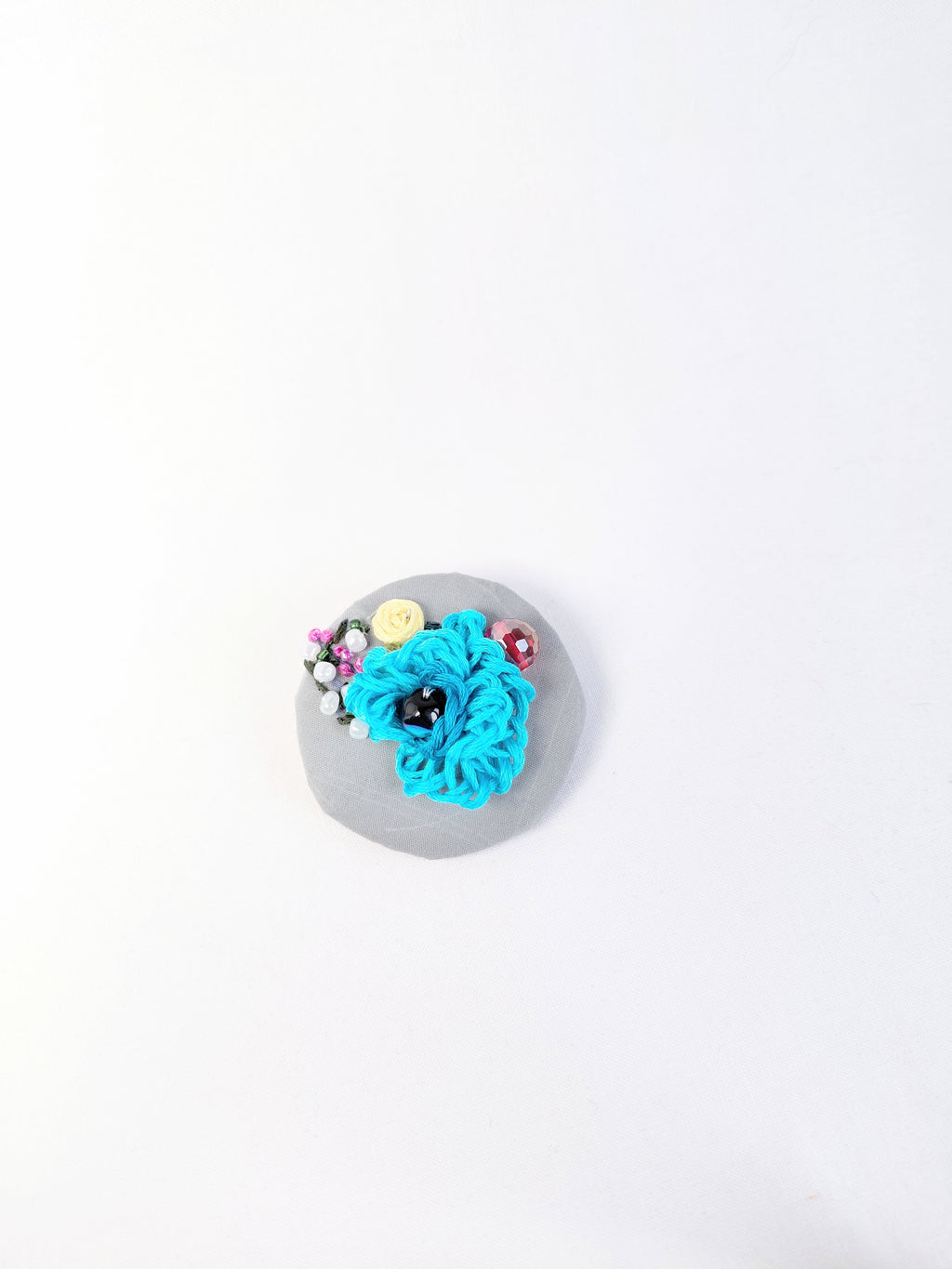 turquoise flower brooch 008- Handcrafted Statement Jewelry