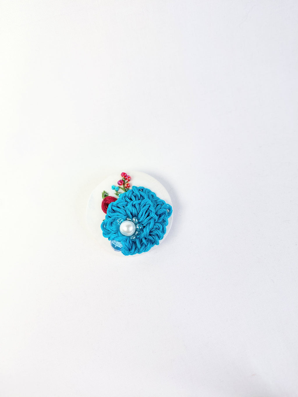 turquoise flower brooch 009- Handcrafted Statement Jewelry