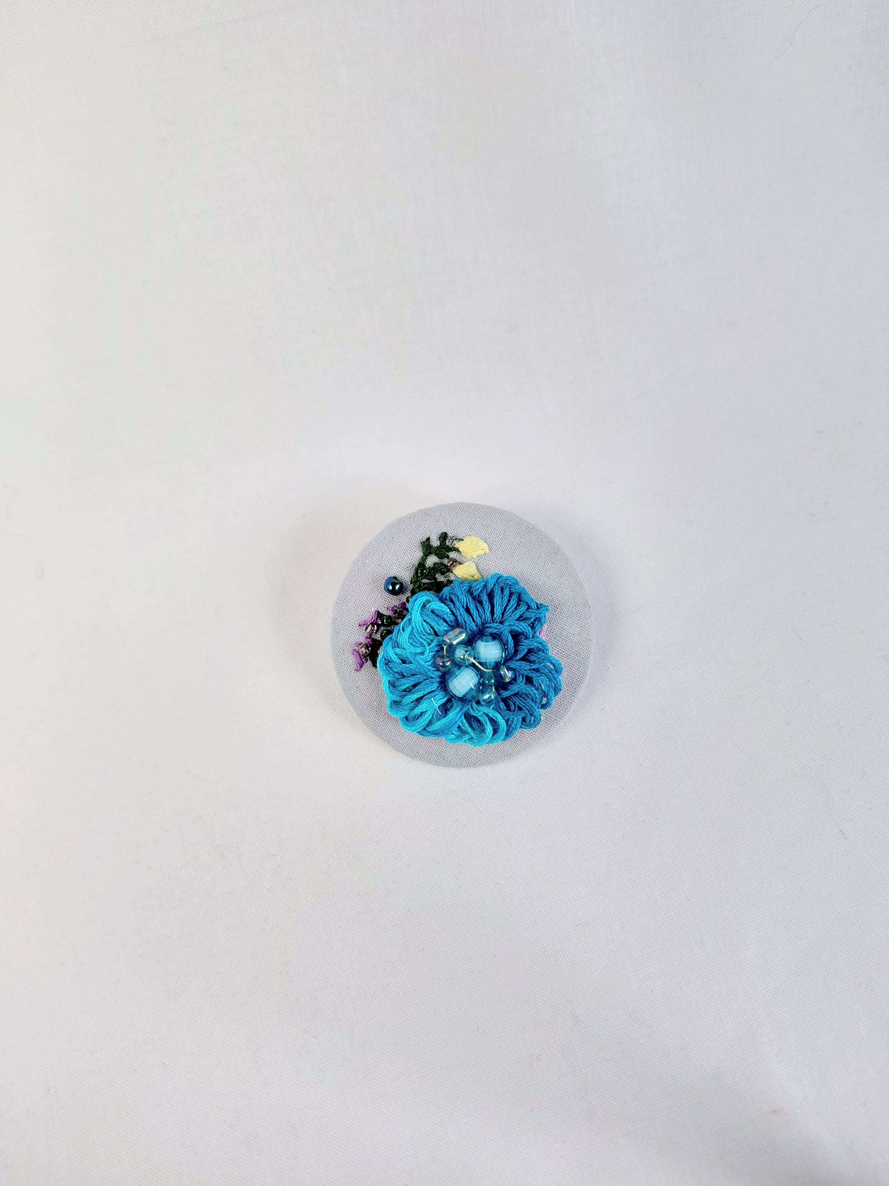 turquoise flower brooch 011- Handcrafted Statement Jewelry