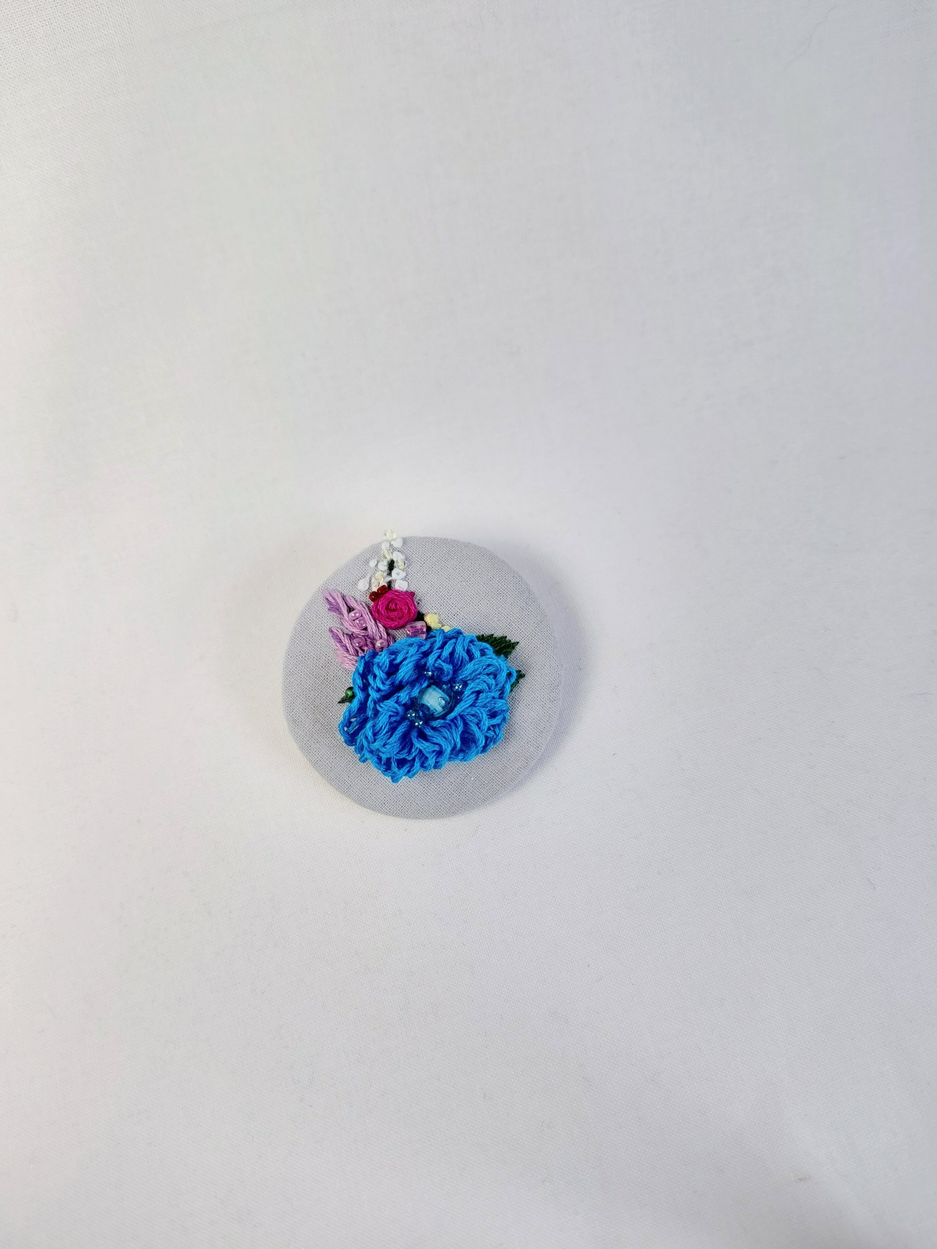 turquoise flower brooch 012- Handcrafted Statement Jewelry