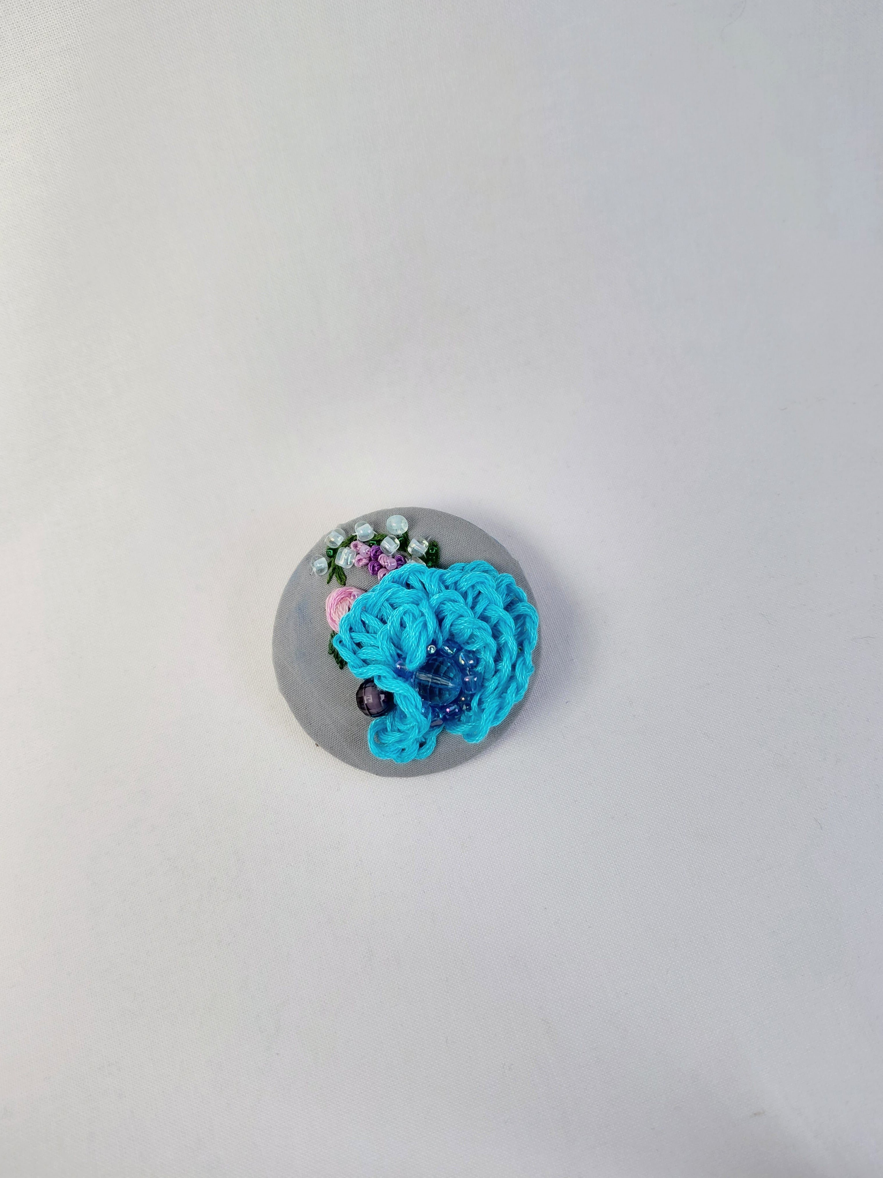 turquoise flower brooch 013- Handcrafted Statement Jewelry