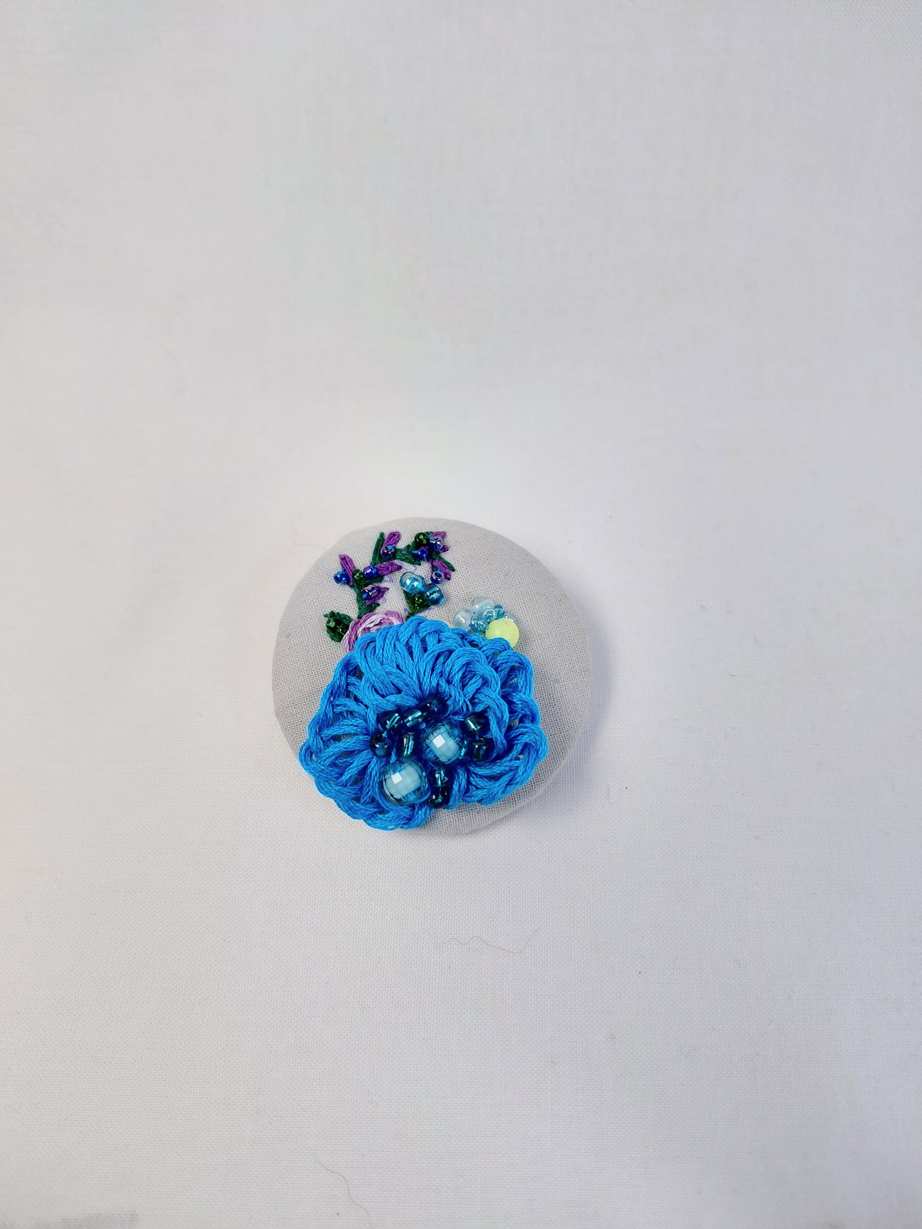 turquoise flower brooch 014- Handcrafted Statement Jewelry