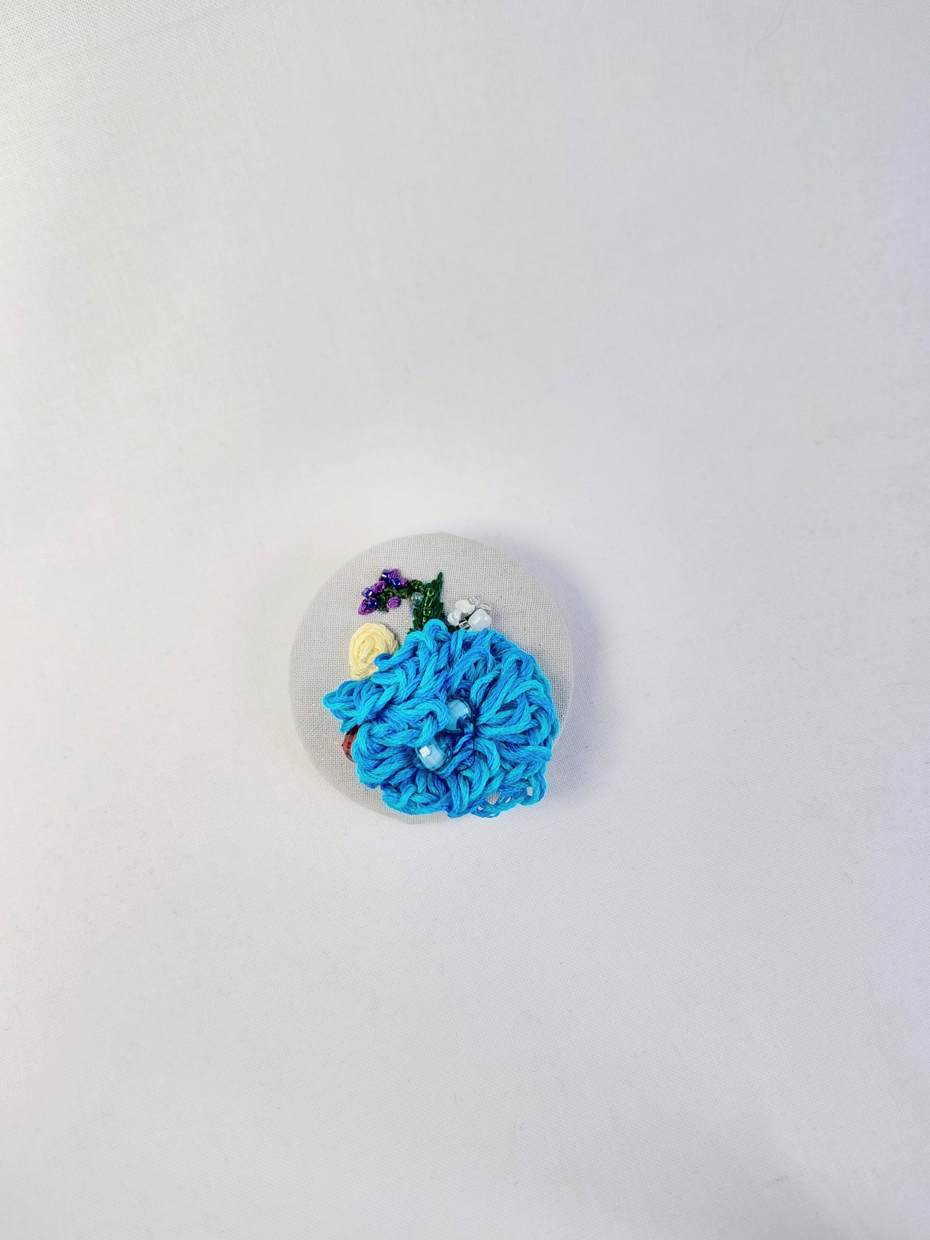 turquoise flower brooch 016