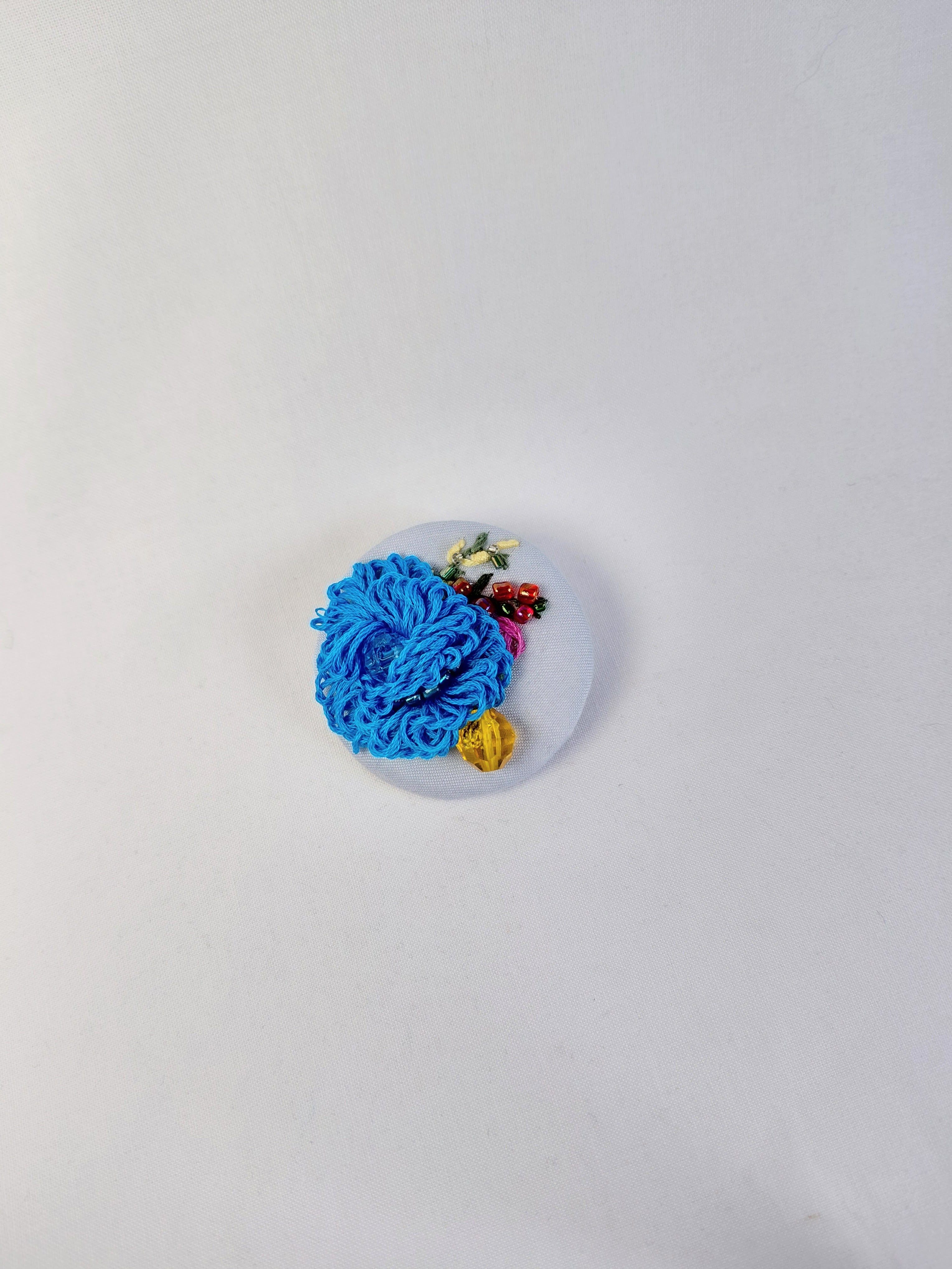 turquoise flower brooch 017- Handcrafted Statement Jewelry