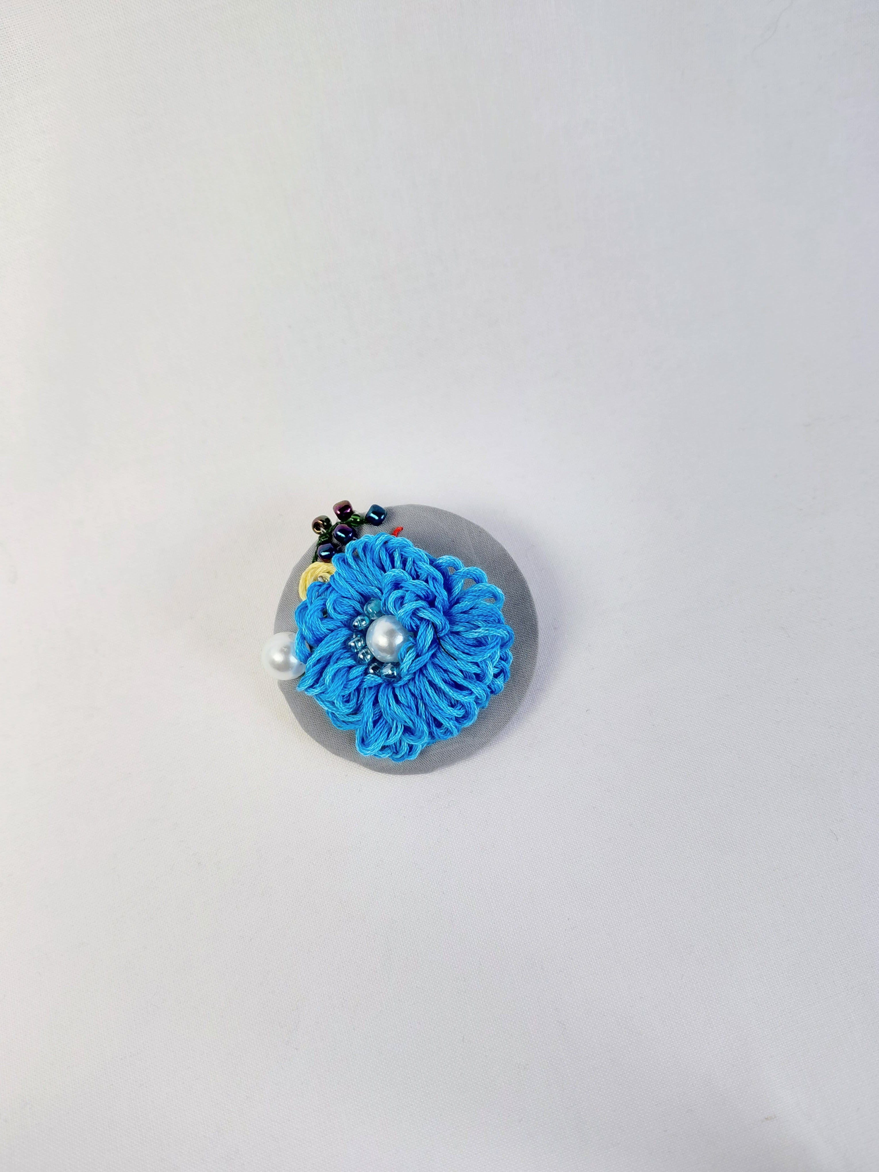 turquoise flower brooch 018- Handcrafted Statement Jewelry