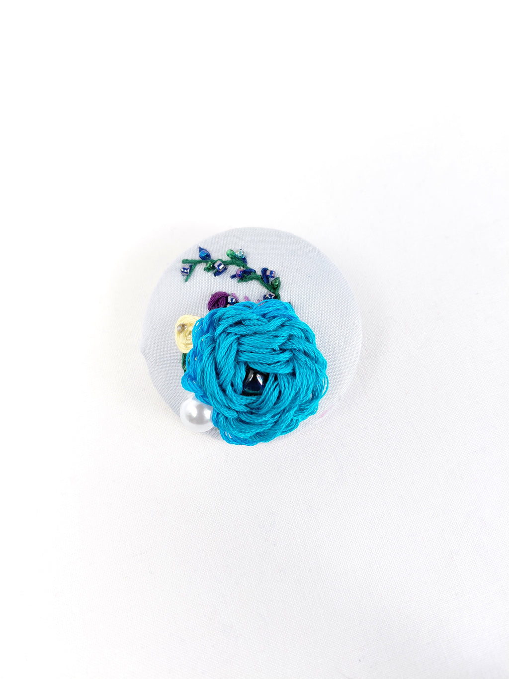 turquoise flower brooch 019- Handcrafted Statement Jewelry