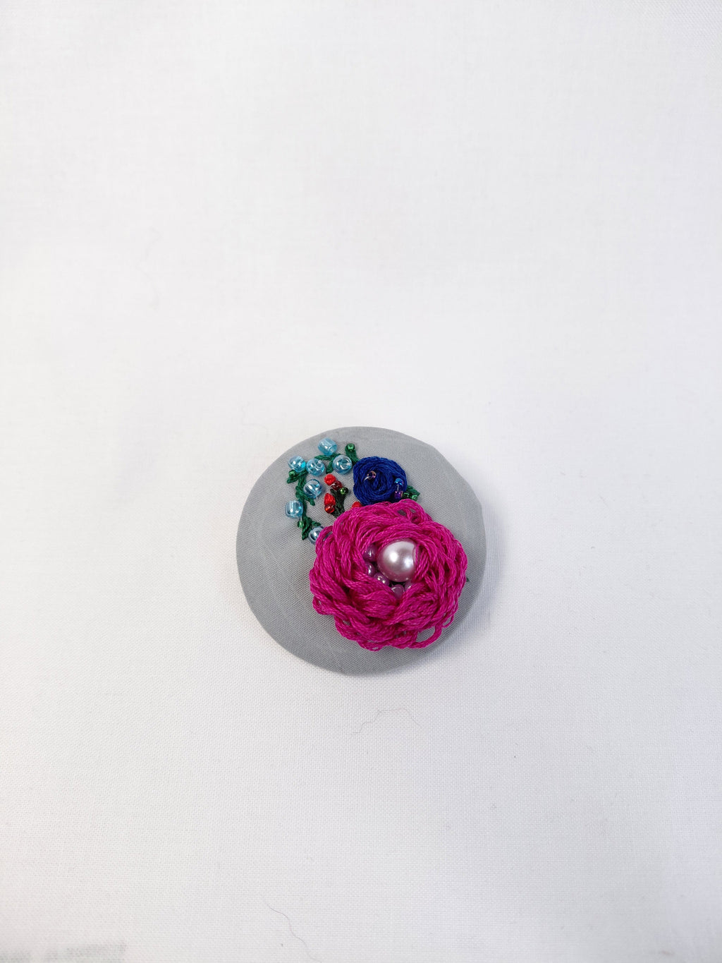 fuschia flower brooch 011